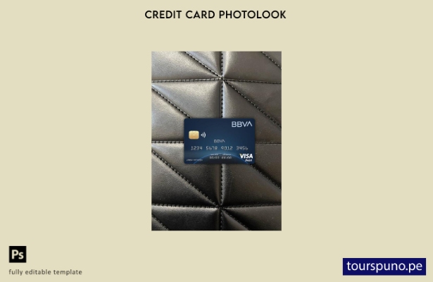 listo para imprimir plantilla frontal de fotolook de tarjeta visa del banco BBVA